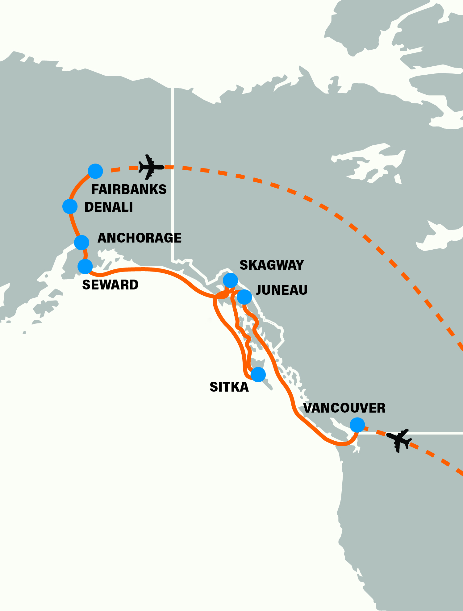 Itinerary map