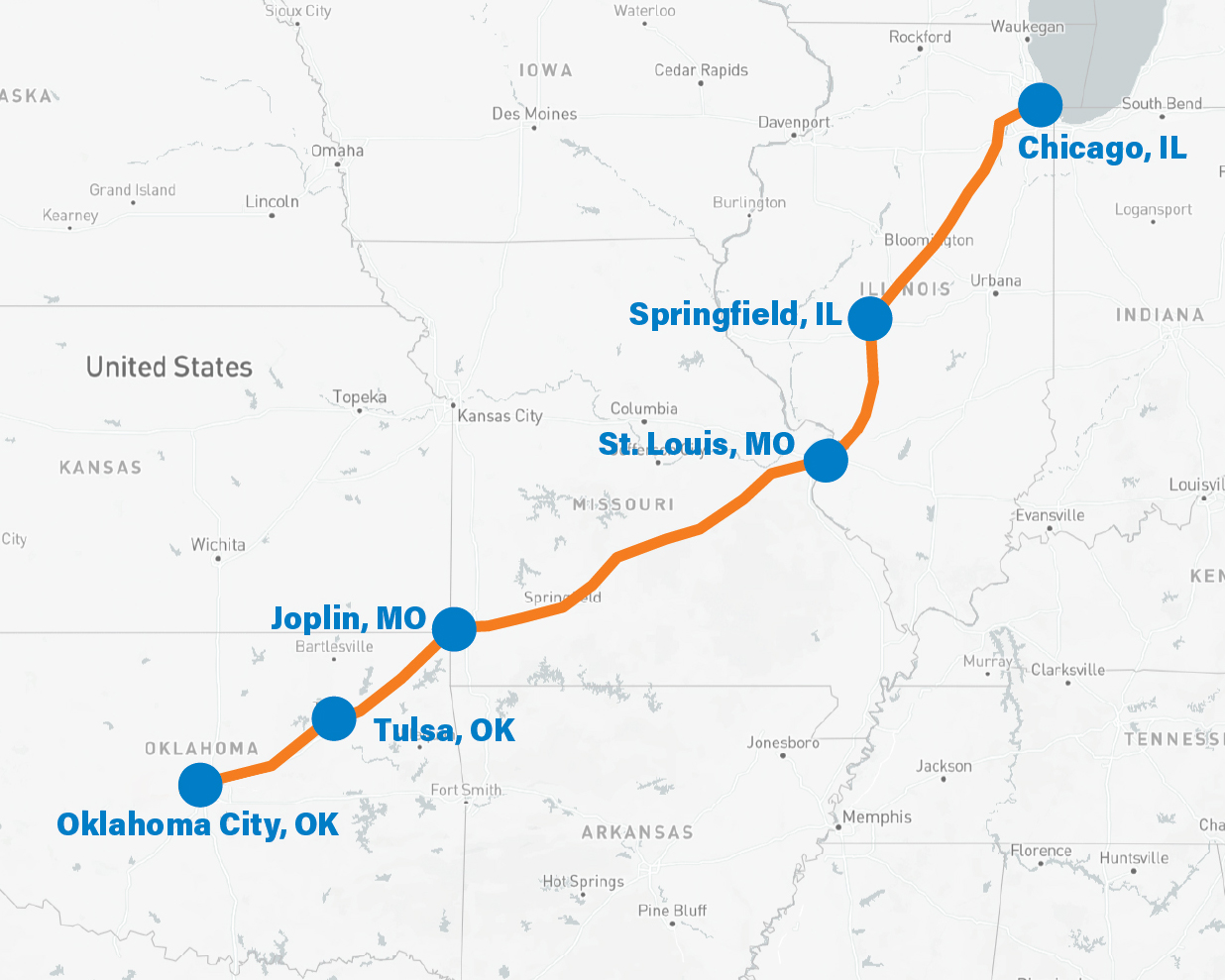 Itinerary map